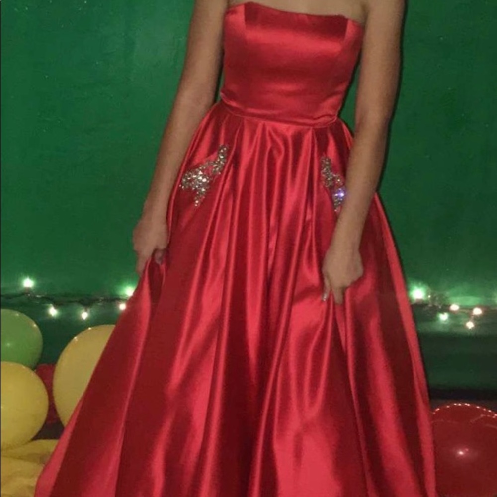 red ball gown dress